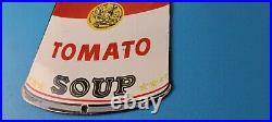 Vintage Campbells Soup Sign Tomato Can Piggly Store Gas Pump Porcelain Sign