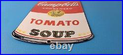 Vintage Campbells Soup Sign Tomato Can Piggly Store Gas Pump Porcelain Sign