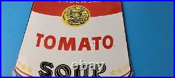 Vintage Campbells Soup Sign Tomato Can Piggly Store Gas Pump Porcelain Sign