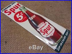 Vintage Canada Dry Spur Drink Door Push Sign Antique Old Soda Cola 9160