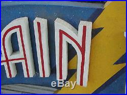 Vintage Captain Video Sign store display advertising sign 41''X 32''X 2'
