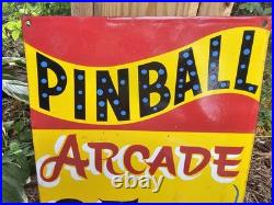 Vintage Carnival PINBALL PORCELAIN ARCADE Sign Circus Amusement Park Vintage Carnival PINBALL PORCELAIN ARCADE Sign Circus Amusement Park