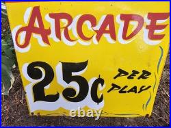Vintage Carnival PINBALL PORCELAIN ARCADE Sign Circus Amusement Park Vintage Carnival PINBALL PORCELAIN ARCADE Sign Circus Amusement Park