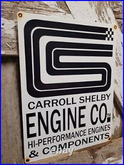 Vintage Carroll Shelby Sign Hi-performance Race Engine Components Gas Station
