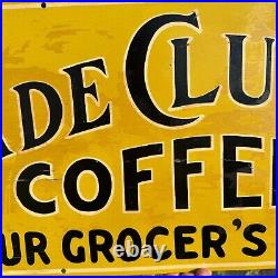 Vintage Cascade Club Coffee Sign Tin Metal Advertising Sign