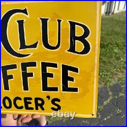 Vintage Cascade Club Coffee Sign Tin Metal Advertising Sign