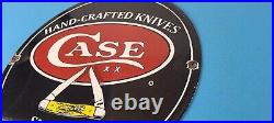 Vintage Case Knives Sign Porcelain Service Station Store Gas Pump Sign