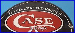 Vintage Case Knives Sign Porcelain Service Station Store Gas Pump Sign