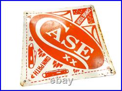 Vintage Case Pocket Knives Porcelain Metal Advertising Sign CARVE YOUR OWN PATH