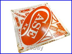 Vintage Case Pocket Knives Porcelain Metal Advertising Sign CARVE YOUR OWN PATH