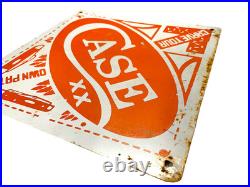 Vintage Case Pocket Knives Porcelain Metal Advertising Sign CARVE YOUR OWN PATH