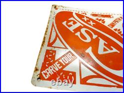 Vintage Case Pocket Knives Porcelain Metal Advertising Sign CARVE YOUR OWN PATH