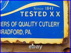Vintage Case Porcelain Sign Cutlery Knife Hunting Blade Gas Oil Sales Dealer USA