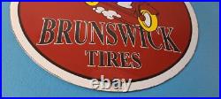 Vintage Casper Ghost Porcelain Sign Brunswick Tires Gasoline Pump Plate Sign