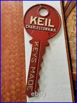 Vintage Cast Iron Trade Sign Keil Charlestown NH Keys Made Advertising Sign