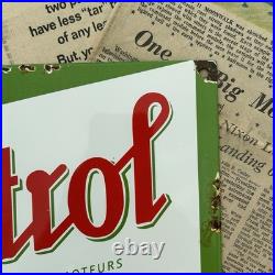 Vintage Castrol Motor Oil French 8x12 Inches Porcelain Enamel Sign