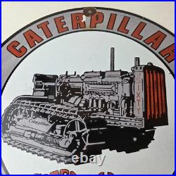 Vintage Caterpillar Sign Heavy Equipment Trucks Service Gas Porcelain Sign