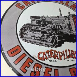 Vintage Caterpillar Sign Heavy Equipment Trucks Service Gas Porcelain Sign
