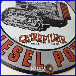 Vintage Caterpillar Sign Heavy Equipment Trucks Service Gas Porcelain Sign