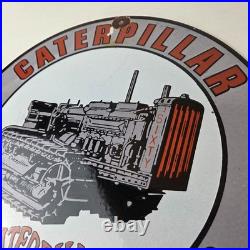 Vintage Caterpillar Sign Heavy Equipment Trucks Service Gas Porcelain Sign