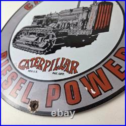 Vintage Caterpillar Sign Heavy Equipment Trucks Service Gas Porcelain Sign