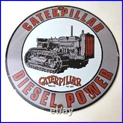 Vintage Caterpillar Sign Heavy Equipment Trucks Service Gas Porcelain Sign