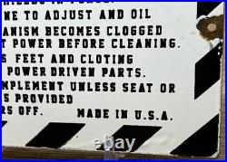 Vintage Caution Sign Be Careful Porcelain Sign Gas Oil Machine Shop Wood Working