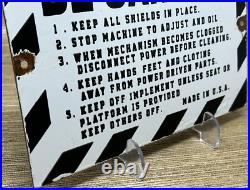 Vintage Caution Sign Be Careful Porcelain Sign Gas Oil Machine Shop Wood Working