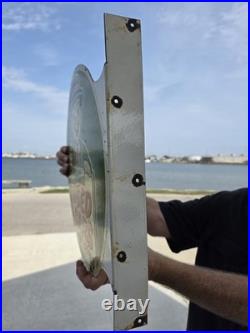 Vintage Certified Used Cars Double-sided Flange Porcelain Filling Station Sign