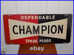 Vintage Champion Dependable Spark Plugs Metal Sign