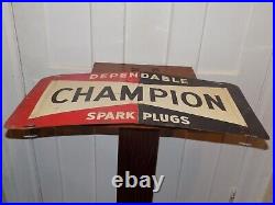 Vintage Champion Dependable Spark Plugs Metal Sign