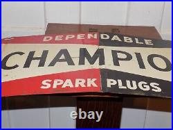 Vintage Champion Dependable Spark Plugs Metal Sign