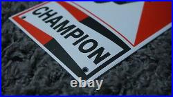 Vintage Champion Porcelain Sign Gas Metal Pump Plate Oil Gasoline Rare Service