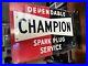 Vintage-Champion-Spark-Plug-Sign-Flange-Authentic-RARE-01-fq