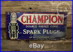 Vintage Champion Spark Plugs Automobile Metal Advertising Sign
