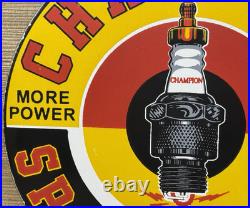 Vintage Champion Spark Plugs Porcelain Sign Service Station Dealership Oil Gas