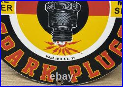 Vintage Champion Spark Plugs Porcelain Sign Service Station Dealership Oil Gas