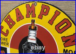 Vintage Champion Spark Plugs Porcelain Sign Service Station Dealership Oil Gas