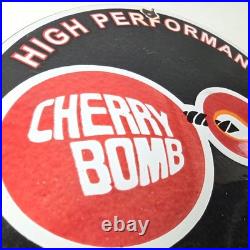 Vintage Cherry Bomb Sign Auto Mechanic Exhaust Gas Pump Hot Rod Porcelain Sign