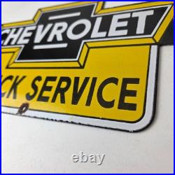 Vintage Chevrolet Advertising Sign Porcelain Bow Tie Garage Auto Sign