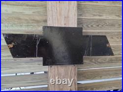 Vintage Chevrolet Bow Tie Porcelain Sign Appx 19.5 X 7