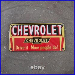 Vintage Chevrolet Drive It Old Us Gasoline Oil Gas Pump Enamel Porcelain Sign