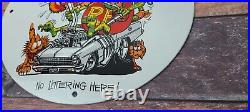 Vintage Chevrolet Nova Porcelain Rat Fink Gas Service Station Pump Plate Sign