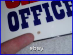 Vintage Chevrolet Ok Used Car Corral Office Cowboy 12 Metal Gasoline Oil Sign