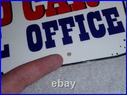 Vintage Chevrolet Ok Used Car Corral Office Cowboy 12 Metal Gasoline Oil Sign