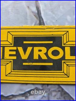 Vintage Chevrolet Parts & Service Porcelain Sign 12 X 4