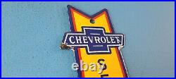 Vintage Chevrolet Porcelain Garage Arrow Gas Oil Service Sales Dealership Sign