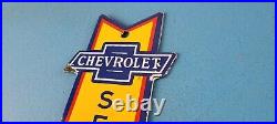Vintage Chevrolet Porcelain Garage Arrow Gas Oil Service Sales Dealership Sign