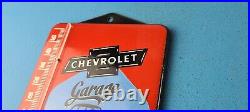 Vintage Chevrolet Porcelain Garage Gas Pump Ad Sales Sign On Service Thermometer