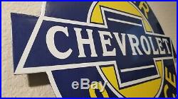 Vintage Chevrolet Porcelain Gas Auto Super Service Station Pump Plate Sign